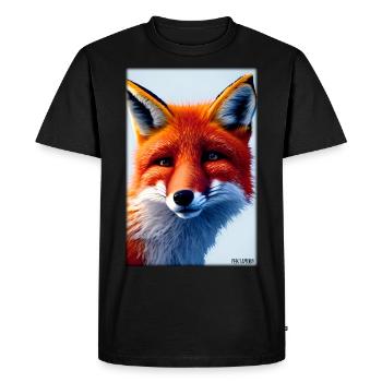 Renard Faune Animaux forestiers Nature sauvage - T-shirt Premium bio Homme - noir - Devant - Nico (187cm)
