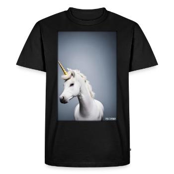 Licorne Arc-en-ciel Magie Conte de fées Animal mythique - T-shirt Premium bio Homme - noir - Devant - Nico (187cm)