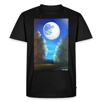 Lune Nuit Soir Nature Repos Lune Pleine Lune - T-shirt Premium bio Homme - noir - Devant - Nico (187cm)