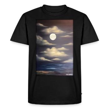 Lune Nuit Soir Nature Repos Lune Pleine Lune - T-shirt Premium bio Homme - noir - Devant - Nico (187cm)