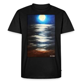Lune Nuit Soir Nature Repos Lune Pleine Lune - T-shirt Premium bio Homme - noir - Devant - Nico (187cm)