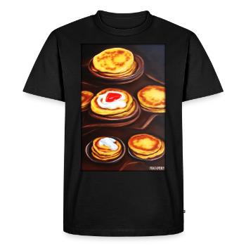 pancakes breakfast delicious food baking food - Men's Premium Organic T-Shirt - black - Front - Nico (187cm)