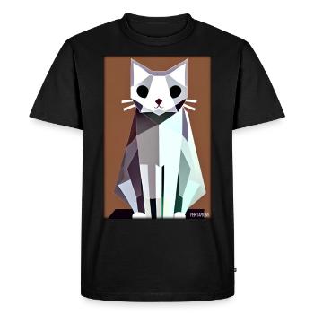 Cat Cat Polygon Animal House Tiger Pet - Men's Premium Organic T-Shirt - black - Front - Nico (187cm)