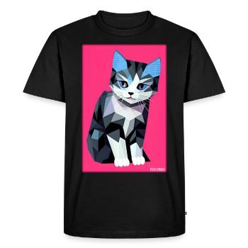 Cat Cat Polygon Animal House Tiger Pet - Men's Premium Organic T-Shirt - black - Front - Nico (187cm)