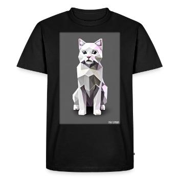 Cat Cat Polygon Animal House Tiger Pet - Men's Premium Organic T-Shirt - black - Front - Nico (187cm)
