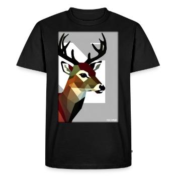 Deer Polygon Wildlife Wilderness Forest Nature Antlers - Men's Premium Organic T-Shirt - black - Front - Nico (187cm)