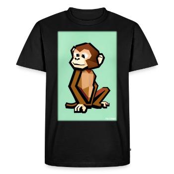 Monkey Polygon Animals Wilderness Zoo Africa Safari - Men's Premium Organic T-Shirt - black - Front - Nico (187cm)