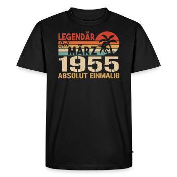 Legendary since March 1955 - absolutely unique - Men's Premium Organic T-Shirt - black - Front - Nico (187cm)