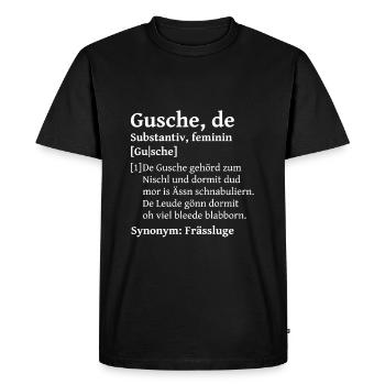 Gusche bouche saxon dictionnaire lexique saxon - T-shirt Premium bio Homme - noir - Devant - Nico (187cm)