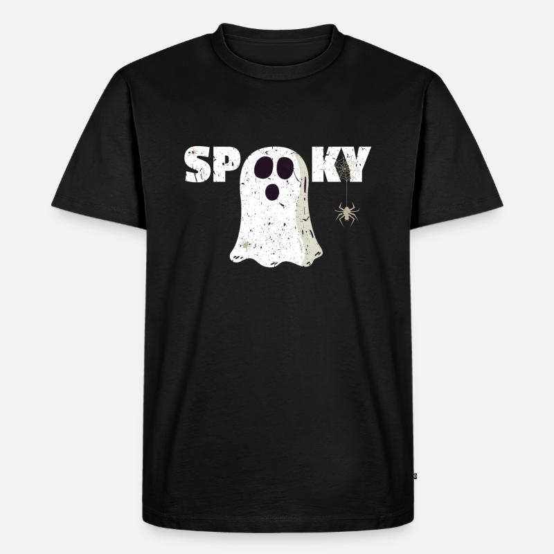 Ghosts - Spooky - Männer Premium Bio T-Shirt - Schwarz