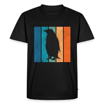 Penguin Penguins Animal Ice South Pole Retro Gift - Men's Premium Organic T-Shirt - black - Front - Nico (187cm)