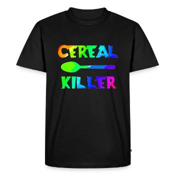 Cerie| tueur de céréales Muesli | Céréales | Petit-déjeuner | Ge - T-shirt Premium bio Homme - noir - Devant - Nico (187cm)