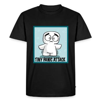 SMALL PANIC ATTACK EMOTICON EMOTI MARSHMALLOWTIS - Men's Premium Organic T-Shirt - black - Front - Nico (187cm)