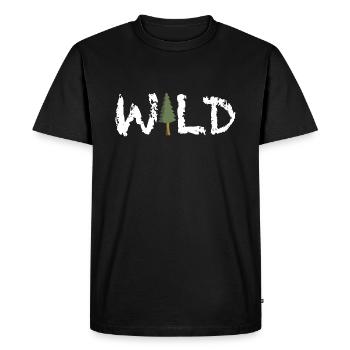Sauvage | Nature sauvage, Sapin, Nature, Forêt, Changement climatique - T-shirt Premium bio Homme - noir - Devant - Nico (187cm)