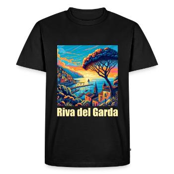 Lac de Garde - T-shirt Premium bio Homme - noir - Devant - Nico (187cm)