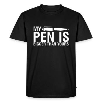 Mon stylo est plus grand que votre | Provocation - T-shirt Premium bio Homme - noir - Devant - Nico (187cm)