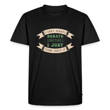 Débat Débat argumentation - T-shirt Premium bio Homme - noir - Devant - Nico (187cm)