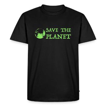 Save the planet | Earth, environment, sustainable, nature - Men's Premium Organic T-Shirt - black - Front - Nico (187cm)