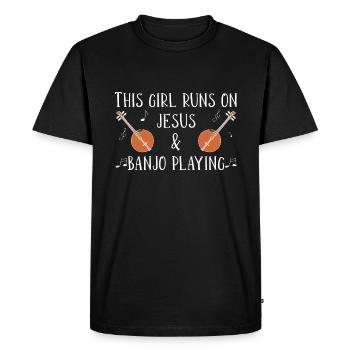 Banjo play banjo player music instrument - Men's Premium Organic T-Shirt - black - Front - Nico (187cm)