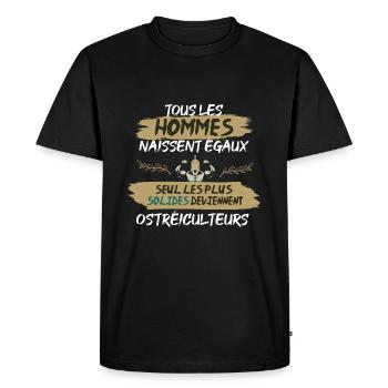Les plus solides deviennent ostréiculteurs - T-shirt Premium bio Homme - noir - Devant - Nico (187cm)