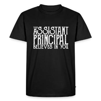 Deputy Headmaster School - Men's Premium Organic T-Shirt - black - Front - Nico (187cm)