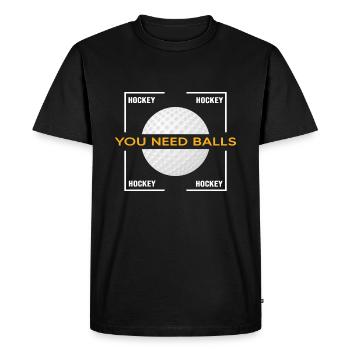 Hockey sur gazon Équipe de hockey « Balles de hockey » - T-shirt Premium bio Homme - noir - Devant - Nico (187cm)
