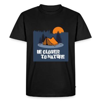 Soyez plus proche de la nature - Un must pour les campeurs - T-shirt Premium bio Homme - noir - Devant - Nico (187cm)