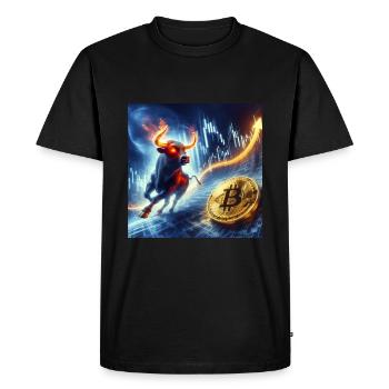 Bitcoin Bullrun Crypto BTC - T-shirt Premium bio Homme - noir - Devant - Nico (187cm)