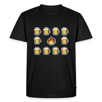 beer brand thirst pixel art pop art icon delete LO - Men's Premium Organic T-Shirt - black - Front - Nico (187cm)