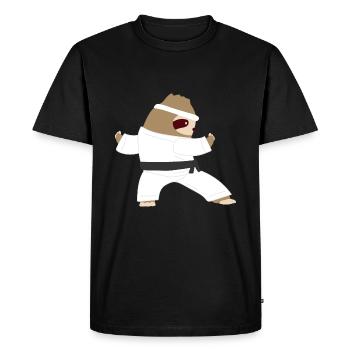 Paresseux Karaté Taekwondo Aïkido Wingtsun cadeau - T-shirt Premium bio Homme - noir - Devant - Nico (187cm)