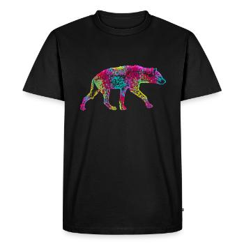 Colorful hyena - Men's Premium Organic T-Shirt - black - Front - Nico (187cm)