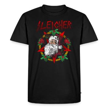 Sleigher | Santa Claus Christmas Heavy Metal - Men's Premium Organic T-Shirt - black - Front - Nico (187cm)