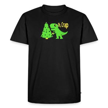 Dinosaur Christmas Oh Crap Gift - Men's Premium Organic T-Shirt - black - Front - Nico (187cm)