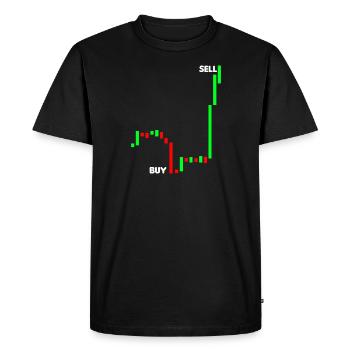 Stock Trading Pips Acheter Vendre Cadeau - T-shirt Premium bio Homme - noir - Devant - Nico (187cm)