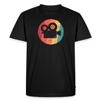 Cadeau de caméra rétro vintage cinéaste - T-shirt Premium bio Homme - noir - Devant - Nico (187cm)