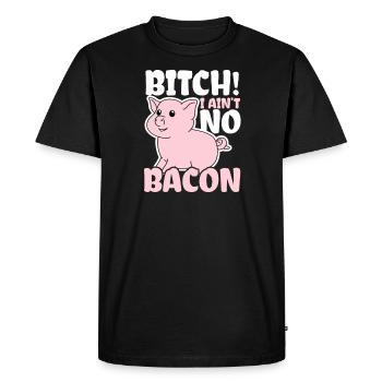 I'm Vegan Pig I Ain't No Bacon Gift - Men's Premium Organic T-Shirt - black - Front - Nico (187cm)