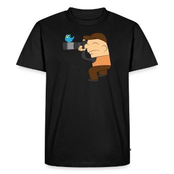 Oiseau Photographe Oiseau Sur Objectif Cadeau - T-shirt Premium bio Homme - noir - Devant - Nico (187cm)
