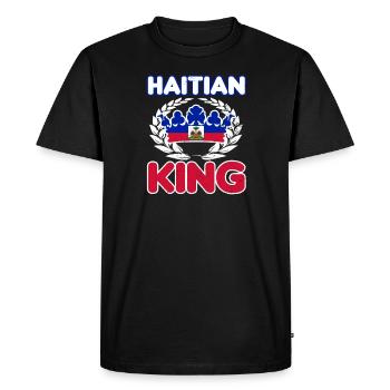 Drapeau haïtien cadeau roi haïtien - T-shirt Premium bio Homme - noir - Devant - Nico (187cm)