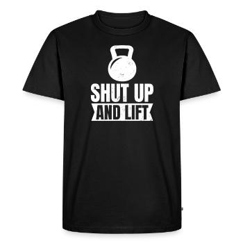 Kettlebell Shut Up And Lift cadeau - T-shirt Premium bio Homme - noir - Devant - Nico (187cm)