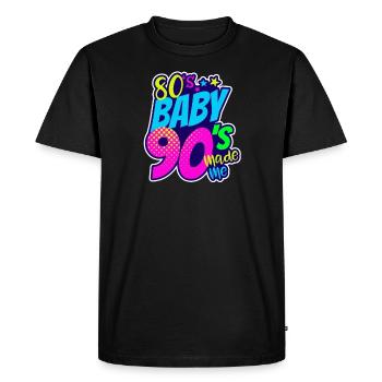 Né dans les années 90 Années 80 Bébé 90 m'a fait cadeau - T-shirt Premium bio Homme - noir - Devant - Nico (187cm)