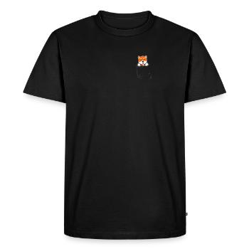 Shiba Inu Pocket Dog Gift - Men's Premium Organic T-Shirt - black - Front - Nico (187cm)