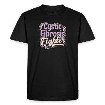 Cystic Fibrosis Fighter Gift - Men's Premium Organic T-Shirt - black - Front - Nico (187cm)