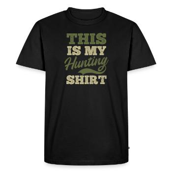 Hunter C’est ma chasse - T-shirt Premium bio Homme - noir - Devant - Nico (187cm)