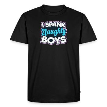 Gay Daddy I Spank Naughty Boys - Men's Premium Organic T-Shirt - black - Front - Nico (187cm)