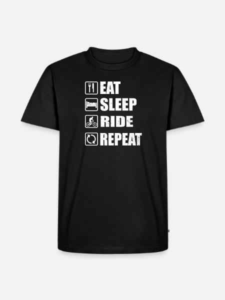 Biker Eat Sleep Ride Repeat - Men's Premium Organic T-Shirt - black