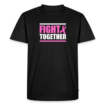 Breast Cancer Awareness Fight Together - Men's Premium Organic T-Shirt - black - Front - Nico (187cm)