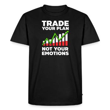 Stock Trading Trade Your Plan Not Your Emotions - Men's Premium Organic T-Shirt - black - Front - Nico (187cm)