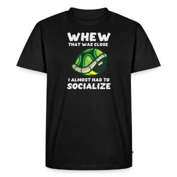 Drôle de tortue a presque dû socialiser - T-shirt Premium bio Homme - noir - Devant - Nico (187cm)