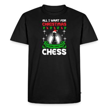 Chess Christmas More Time For Chess - Men's Premium Organic T-Shirt - black - Front - Nico (187cm)