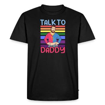 Gay Daddy Vintage Talk To Daddy - Men's Premium Organic T-Shirt - black - Front - Nico (187cm)